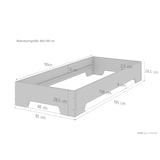 thumbnail of Robustes Bettgestell in kompakter Form 80x190 Massivholz Kiefer 60.56-08-190oR