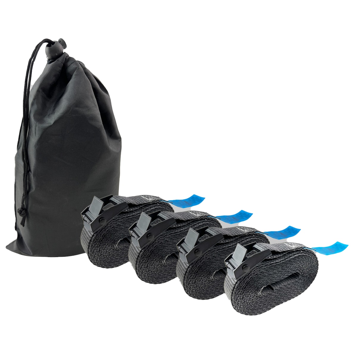 4x Profi Spanngurt Gurt Zurrgurt Klemmschloss 1-tlg 5m 250 kg Anthrazit inkl. Tasche