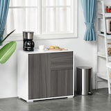 thumbnail of HOMCOM Aparador de Cocina con 2 Puertas 2 Cajones Marco de Blanco Brillante Estante Ajustable Apertura a Presión Armario de Almacenamiento 79x36x74 cm