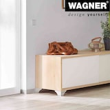 thumbnail of WAGNER Möbelfüße SOFA WINGS 4tlg. Set - 12 x 12 x 8 cm, Stahl verchromt, Anschraubplatte, für Palettenmöbel - 12045004