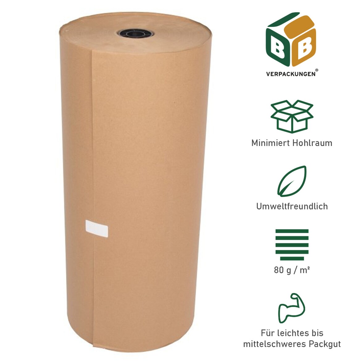 3 x Natronmischpapier (0,75 x 300 m) Packpapier braun reißfest Kraftpapier Verpackungsmaterial Polstermaterial BB-Verpackungen