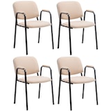 thumbnail of CLP Lot de 4 Chaises Empilables Ken Pro en Tissu Tissu HBT: 79x53x55 cm Crème