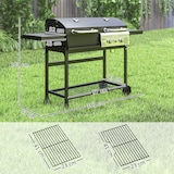thumbnail of Outsunny Barbecue a Carbone e Gas 3 Bruciatori e Coperchio Nero