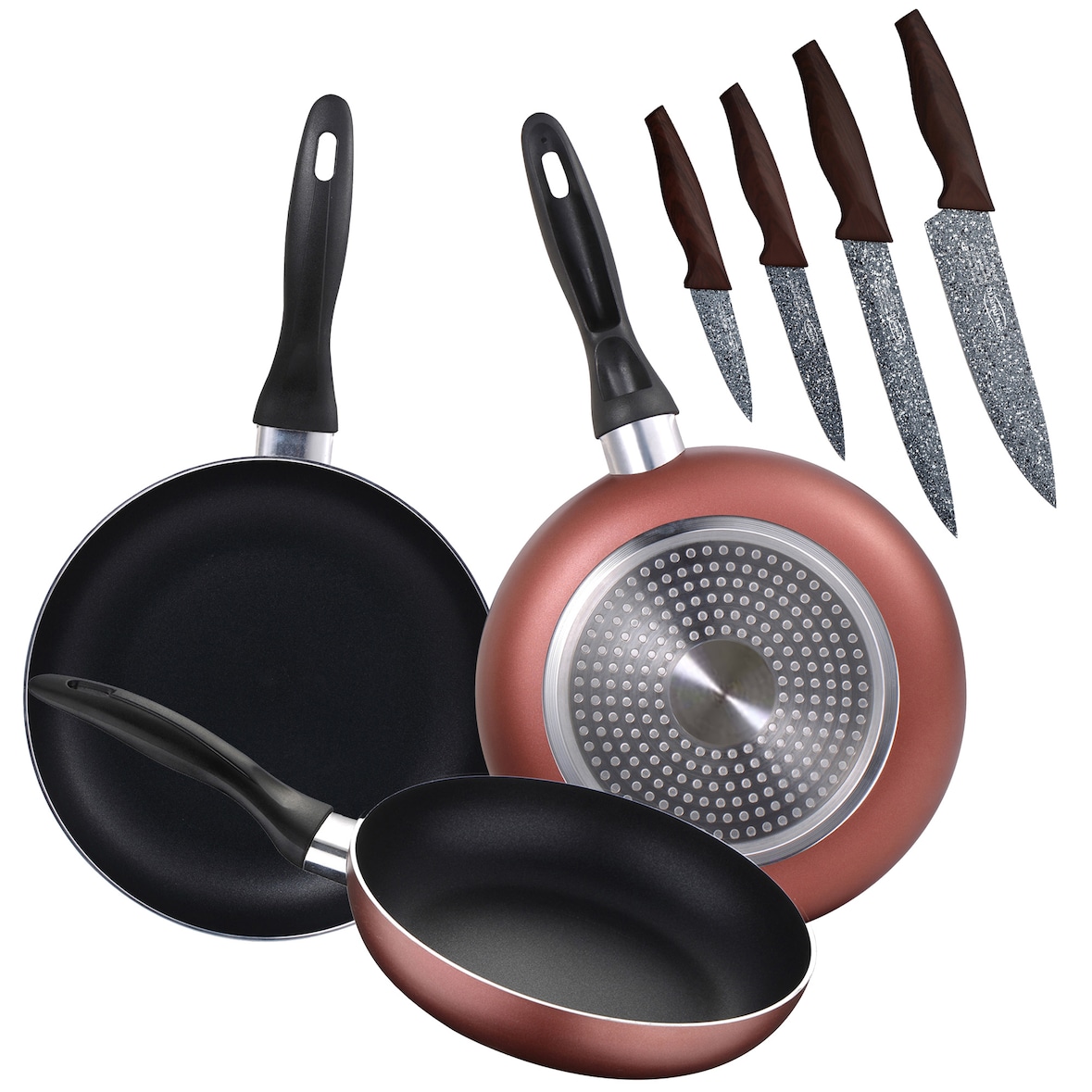 Renberg - Conjunto de 3 panelas + conjunto de 4 facas, coleção Paradise