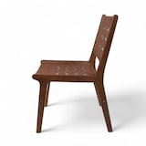 thumbnail of Cadeira de design COPENHAGA - Couro sintético marrom trançado