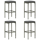 thumbnail of vidaXL 5-tlg. Gartenbar-Set mit Kissen Poly Rattan Grau