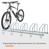 thumbnail of Aparcamiento para 4 bicicletas soporte de acero para aparcar bicicletas en el suelo o pared estacionamiento para interior exterior 110x33x27 cm plata