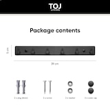 thumbnail of TOJ Living Perchero de pared – 6 ganchos – 39 cm – acero inoxidable – negro mate – colgador