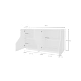 thumbnail of Dmora Credenza Stefano, Madia da cucina a 4 ante, Buffet da soggiorno, 100% Made in Italy, cm 200x43h86, Bianco lucido