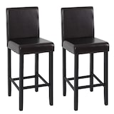 thumbnail of 2er-Set Barhocker Vicenza, Barstuhl Tresenhocker, Holz+LEDER ~ braun, dunkle Beine