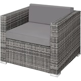 thumbnail of tectake Rattan Lounge Milano - Polyrattan Sitzgruppe mit Sitzpolster - Rattan Gartenmöbel Grau