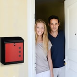 thumbnail of Relaxdays Briefkasten groß, Stahl, Sicherheits-Klappe, Schloss, HxBxT: 53 x 43,5 x 26 cm, Wandbriefkasten, Schwarz-Grün