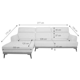 thumbnail of Sofa HWC-G44, Ecksofa L-Form 3-Sitzer, Liegefläche Nosagfederung Taschenfederkern verstellbar 277cm ~ links, hellgrau