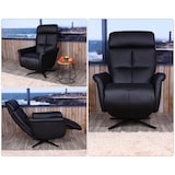 thumbnail of Relaxsessel HWC-L10, Design Fernsehsessel TV-Sessel Liegesessel, Liegefunktion drehbar, Voll-Leder ~ schwarz
