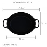 thumbnail of Le Creuset Bräter Signature 40 cm oval Schwarz 13,9 L