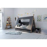 thumbnail of Möbilia nachtkastje | 1 lade, 1 open vak | MDF, grenen | B 40 x D 35 x H 40 cm | grijs-natuurlijk | 12020029 | Serie KOMMODE