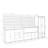 thumbnail of Sideboard, Schrank, Buffet, Ablage, 274x35x145 cm, Schlafzimmer, XXL Elektrokamin, Kommode, Offener Schrank, Modern, Eiche - 448_62