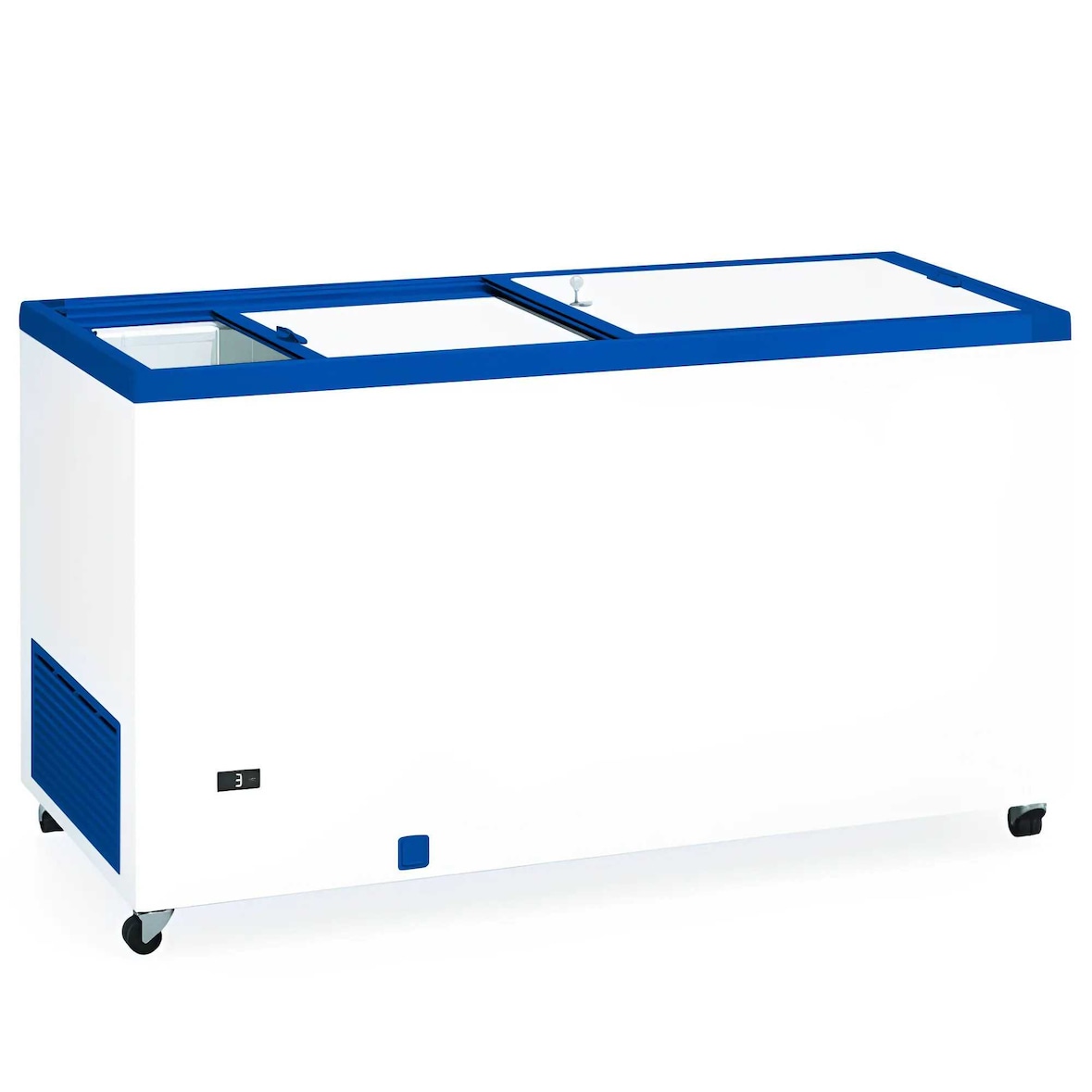 Arca congeladora profissional 150 cm, 470 litros e portas de correr opacas para restauração. Congelador horizontal de bar, restaurante e hotelaria.