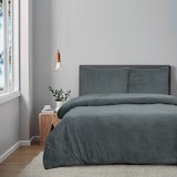 thumbnail of DoubleDry Dekbedovertrek Teddy Fleece - Lits Jumeaux 240x220 cm + 2 Kussenslopen - Zacht & Huidvriendelijk - Antraciet