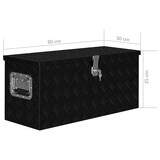 thumbnail of DELUKE® Aluminiumbox mit Deckel - Abschließbar Alubox Deichselbox Alu Anhängerbox Werkzeugkiste Metall Transportbox Metallkiste, 80x30x35cm Schwarz