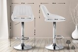 thumbnail of Décoshop26 - Barhocker x1 mit drehbarer und verstellbarer Fußstütze aus weißem PVC und Metall 10_0005213