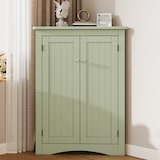 thumbnail of Merax meuble d'angle 80 cm, armoire polyvalente avec 2 portes et 3 niveaux, MDF laqué, vert