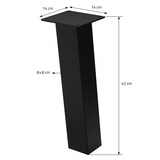 thumbnail of ML-Design 4er Set Tischbeine 42 cm Weiß glänzend, Stahl pulverbeschichtet, I-Form 8×8 cm, 96° Neigung, Möbelbeine für Couchtisch Sitzbank
