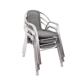 thumbnail of METRO PROFESSIONAL Stapelbare bistrostoel met armleuningen Narni, aluminium/polyrattan, grijs/zilver