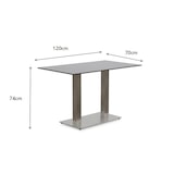 thumbnail of METRO PROFESSIONAL Gastro Tisch Milano, Edelstahl/Alu, HPL Tischplatte, 120 x 70 cm, silber