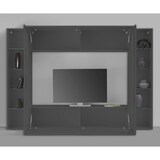 thumbnail of Dmora Wohnzimmermöbel Giuliano, Wohnzimmer-Set TV-Möbel mit 4 Türen, Mehrzweck-Wohnzimmermöbel mit Vitrine und LED-Licht, cm 260x30h180, Anthrazit