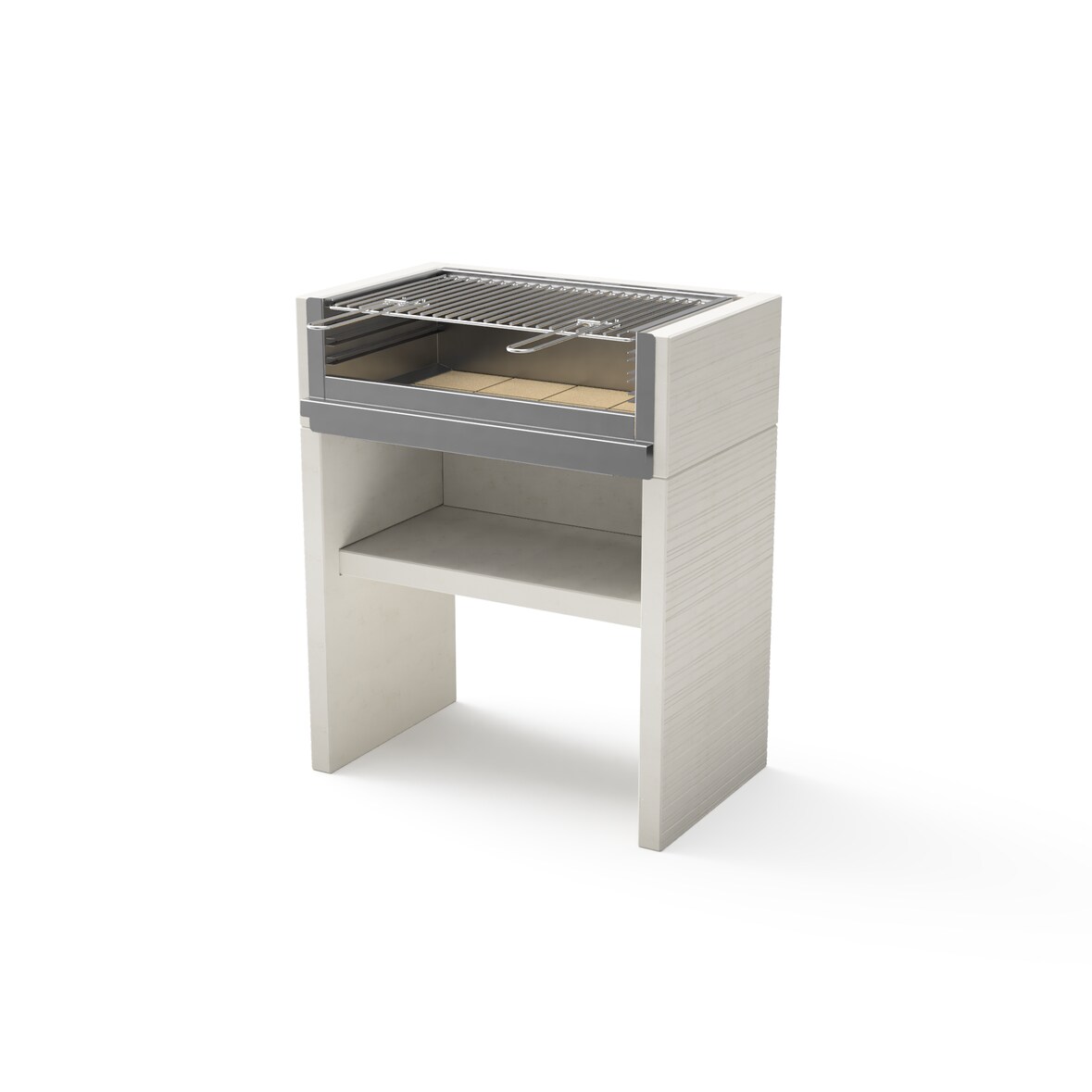 MF - VENIT FLEX Plus Inox Modell Holz- und Holzkohlegrill (Grau/Weiß - 78 x 47 x 95 cm) REF: T00671
