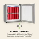 thumbnail of Secret Cool Mini-Kühlschrank Mini-Bar 13l 22dB 2 Etagen Silber-Metallic