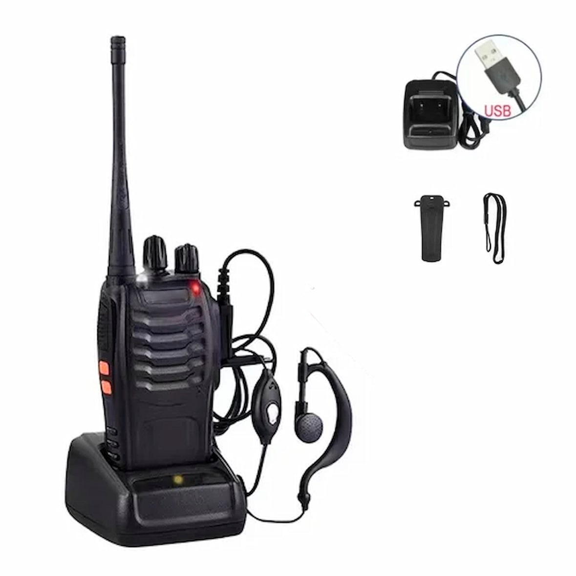 Pack de 4 Walkie Talkies portátiles con cargador USB