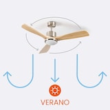 thumbnail of Ventilatore da Soffitto Alaska a 3 Pale e 6 Velocità con Luce 56w Legno Thinia Home