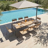 thumbnail of Gartentischset aus Metall und Polywood mit 8 grauen Stühlen