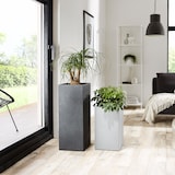 thumbnail of Scheurich C-Cube High 70, vase/pot à fleurs/jardinière, carré, coloris: Stony Black, fabriqué avec du plastique recyclé, pour l’extérieur