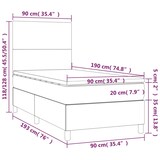 thumbnail of vidaXL Boxspringbett mit Matratze & LED Dunkelgrau 90x190 cm Stoff