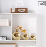 thumbnail of IvoQ Luxus Goldfarbenes Keramik Vasen-Set - Elegantes & Modernes Design - 3-Teilig