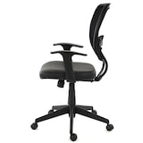 thumbnail of Décoshop26 - Fauteuil chaise de bureau sur roulettes pivotante en tissu mesh et synthétique noir avec accoudoirs 04_0001909