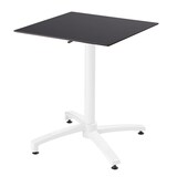 thumbnail of Conjunto de mesa negra de 60 cm y 4 sillas metálicas blancas