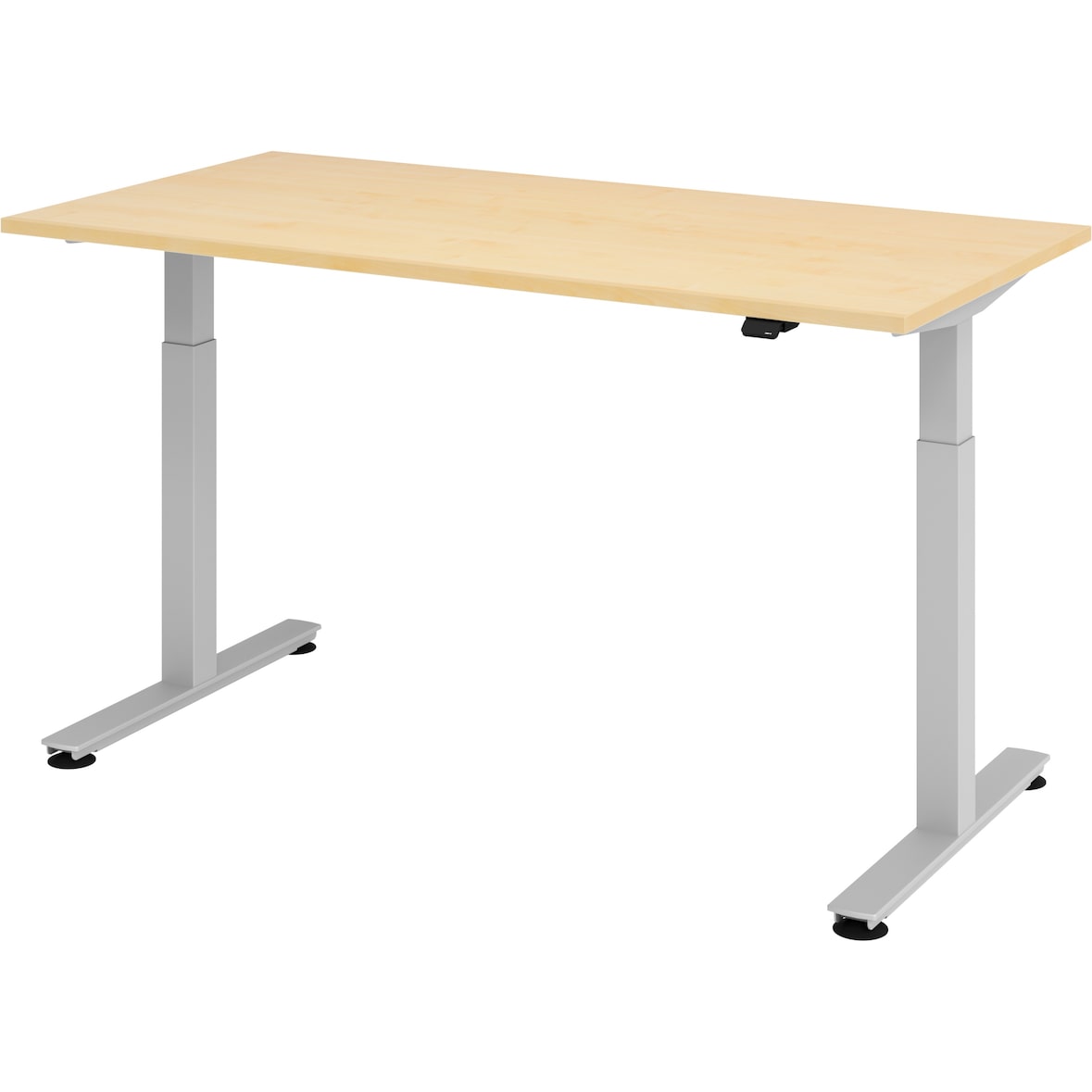bümö elektrisch höhenverstellbarer Schreibtisch Ahorn 160x80 cm - Schreibtisch höhenverstellbar elektrisch, elektrischer Schreibtisch & Gaming Tisch,