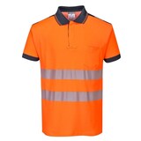 thumbnail of Portwest - Polo manches courtes PW3 HV Orange / Bleu Marine Taille L