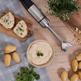 thumbnail of KLAMER Stabmixer Set 1000 Watt, 4 in 1 Pürierstab Edelstahl mit SmartSpeed per Fingerdruck, inkl. 3-teiligem Zubehör-Set, Messbecher & Schneebesen