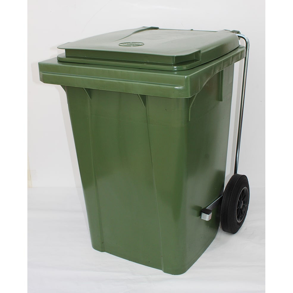 Basurero con ruedas y pedal de 545x475x670 mm. Verde CONGOST