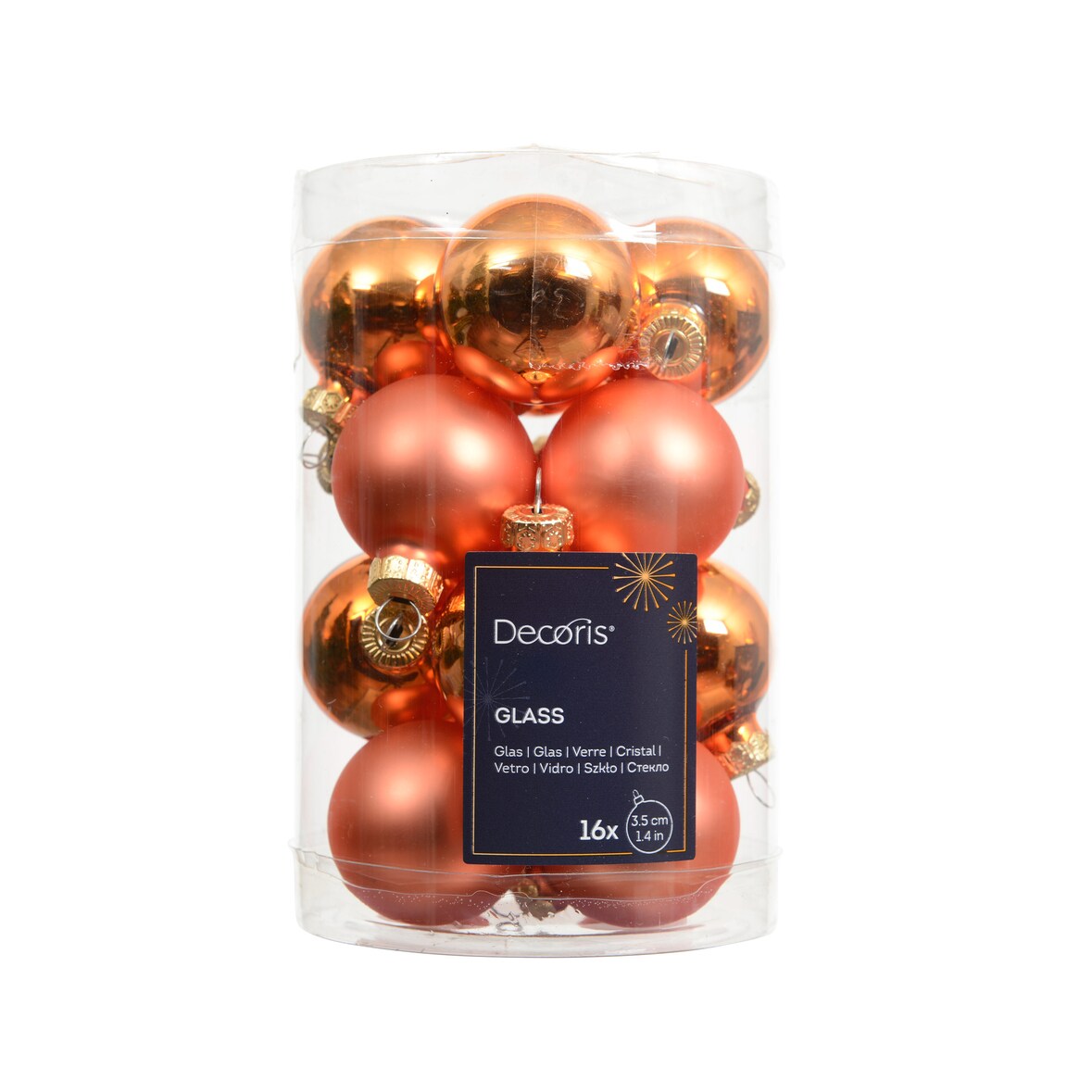 16 Weihnachtskugeln Glas 3,5cm matt & glänzend Christbaumkugeln Weihnachtsbaumkugeln Klein Christbaumschmuck Weihnachtsbaumschmuck Mini Warmorange