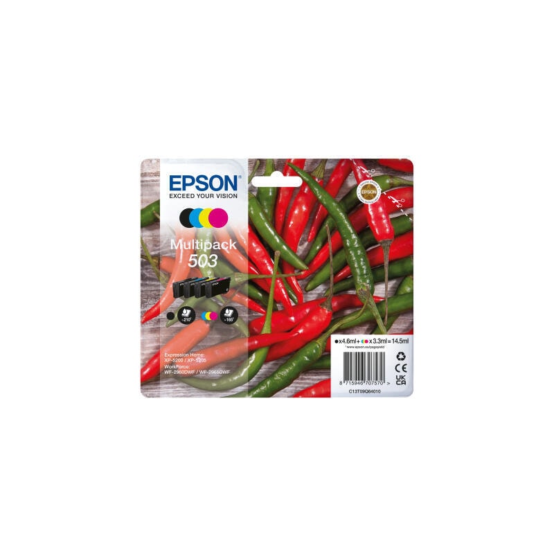 Epson 503 Original Multipack Tinte 4 Stück Schwarz, Cyan, Magenta, Gelb C13T09Q64020