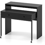 thumbnail of COSTWAY Extendable Desk with 2 Drawers, Desk with 2 Wheels, Small Dressing Table, Console Table, Bedroom
