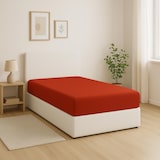 thumbnail of Benetton - Conjunto de 2 lençóis com elástico medindo 100x200cm + 30cm para uma cama de 90cm na cor Vermelho Arco-Íris.