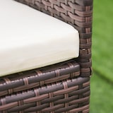 thumbnail of Conjunto de Muebles de Exterior de Ratán 1 Mesa 2 Sillas Estructura Metal Marrón