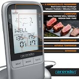 thumbnail of Arendo Grillthermometer digital Funk Kabellos - Fleischthermometer mit Edelstahlsonde - Kerntemperatur - Alarm - BBQ Steak Grill Meat Fleisch
